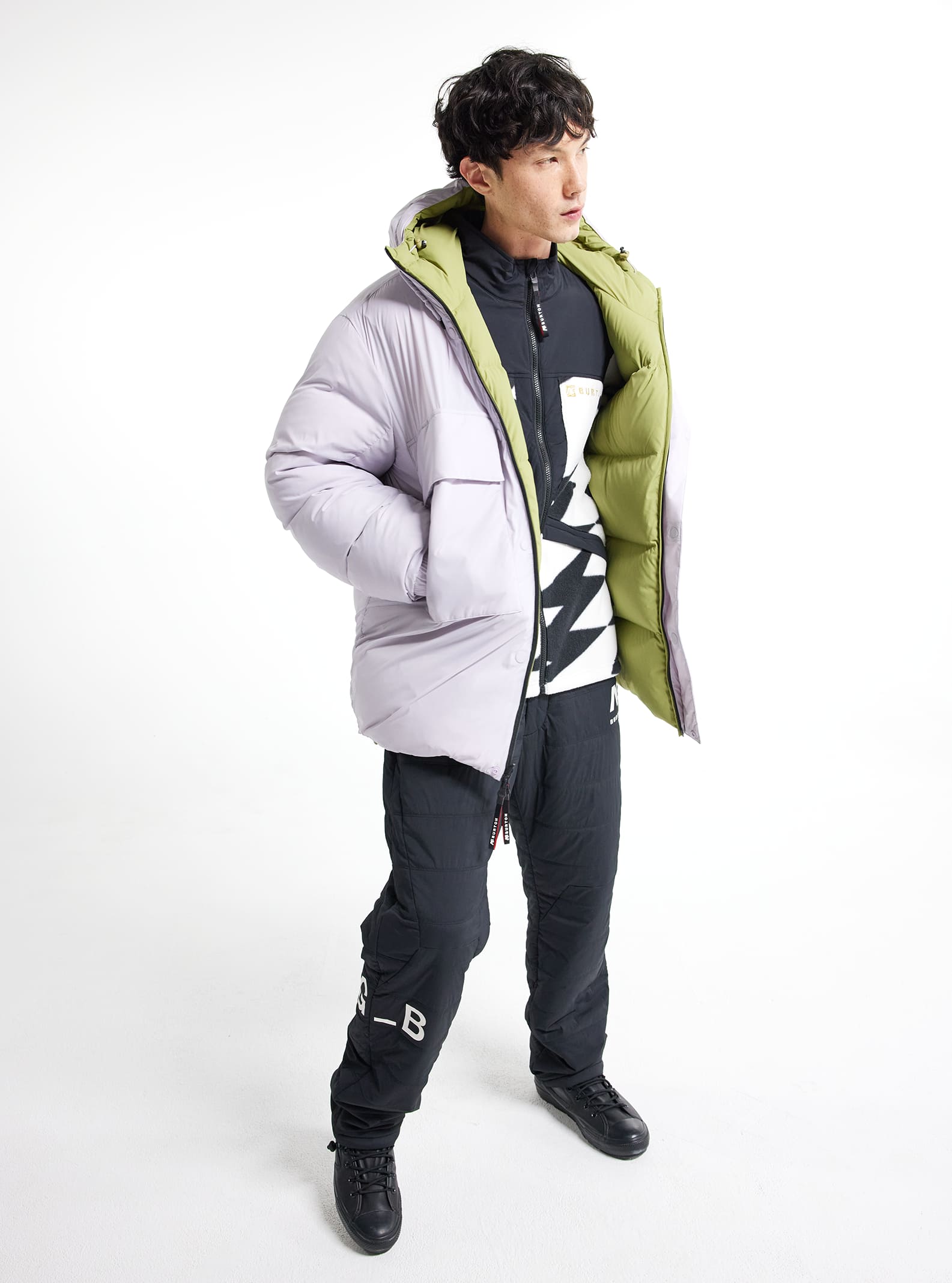 Men's Burton AG Railed Hooded Stretch Down Puffy Jacket | Burton