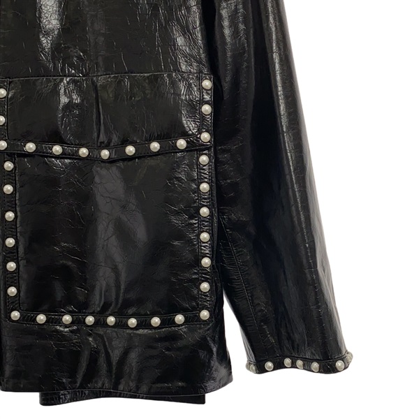 シャネル(CHANEL)シャネル パール付きレザージャケット その他