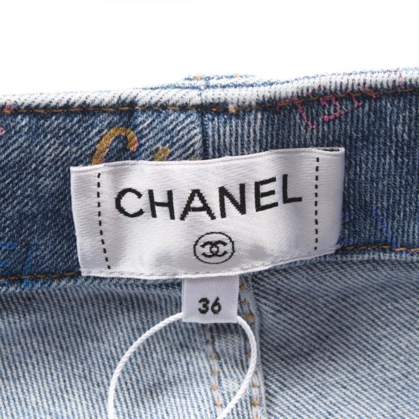 シャネル(CHANEL)シャネル ロゴプリント デニムパンツ 衣料品 ボトムス