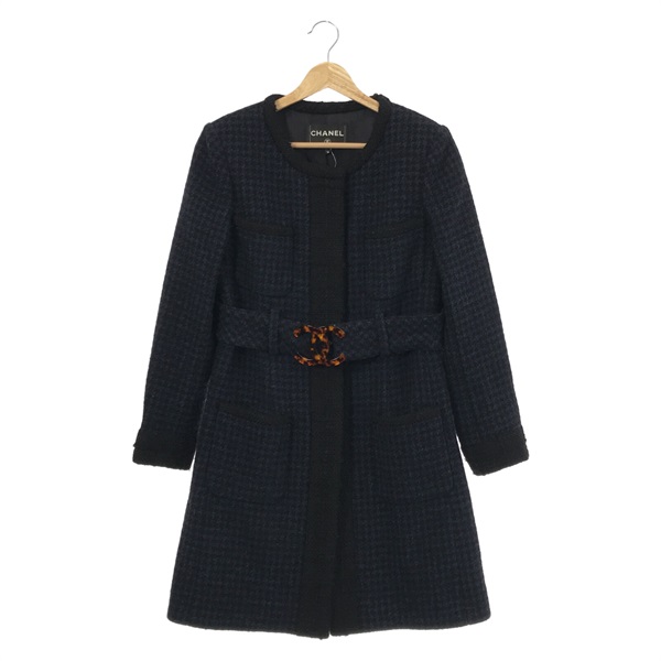シャネル(CHANEL)シャネル ノーカラーコート ココベルト付 その他