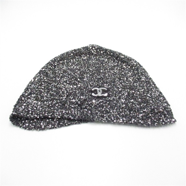 シャネル(CHANEL)シャネル スパンコール ニット帽子 ニットキャップ