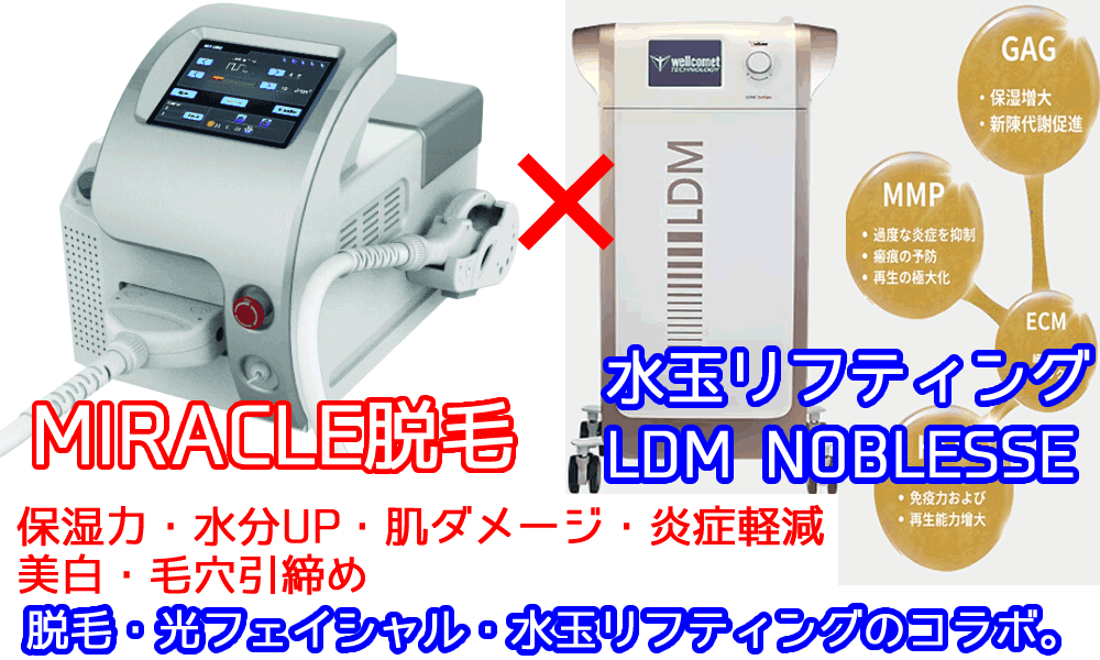 脱毛機+ LDM NOBLESSE 水玉リフティング 美容機器 2台 お得なセット割引！