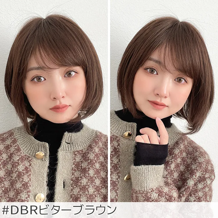 医療用ウィッグ 最高級人毛(レミー)100％ 部分手植えミニボブ