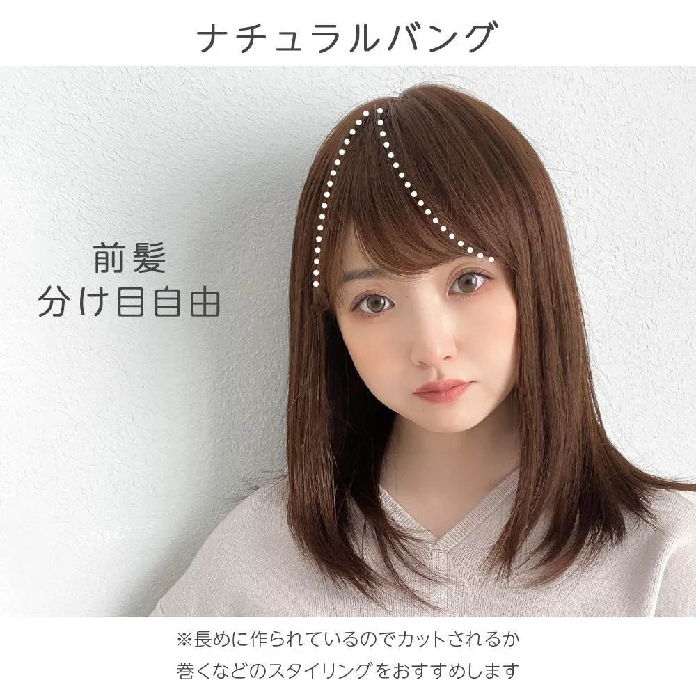 医療用ウィッグ 最高級人毛(レミー)100％ 部分手植えミディ｜ウィッグ