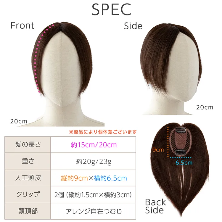 人毛100％ 総手植え エアリートップヘアピース （ポイント/医療用