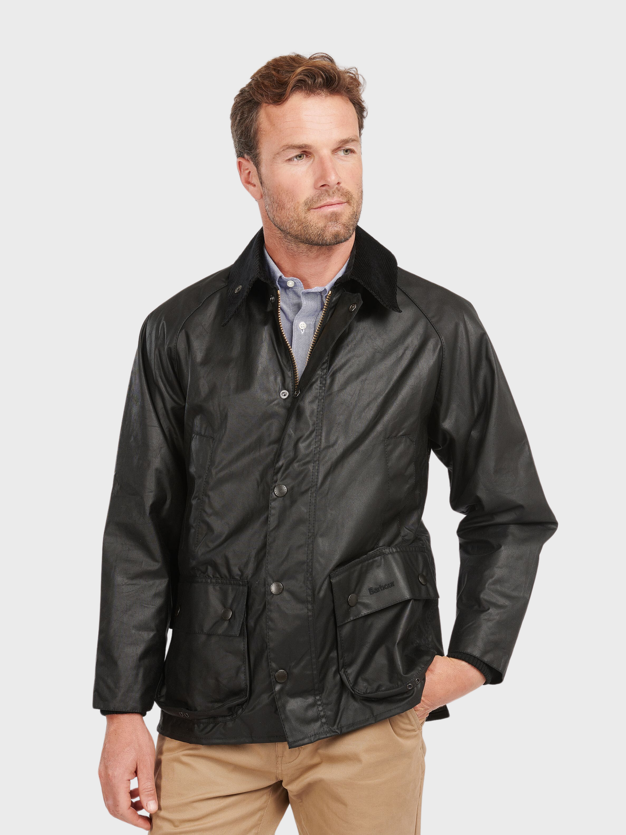 Barbour Bedale Wax Coat - Black. Shop Men's Coats. Premium Denim