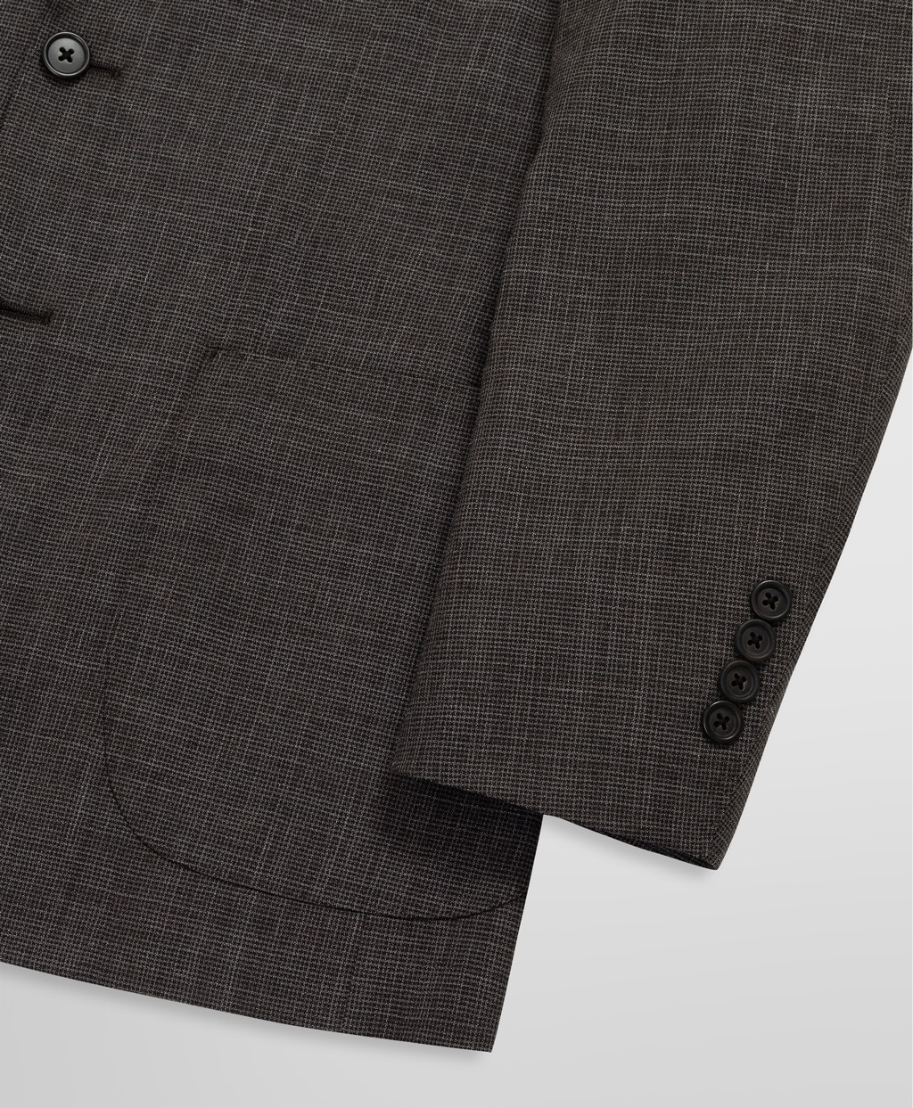 ウールブレンド マイクロハウンドトゥース 段返り3釦 アンコン
