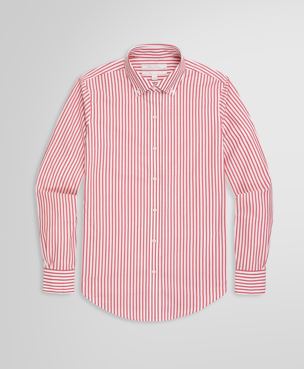 ノンアイロン スーピマコットンストレッチ ベンガルストライプ ボタン