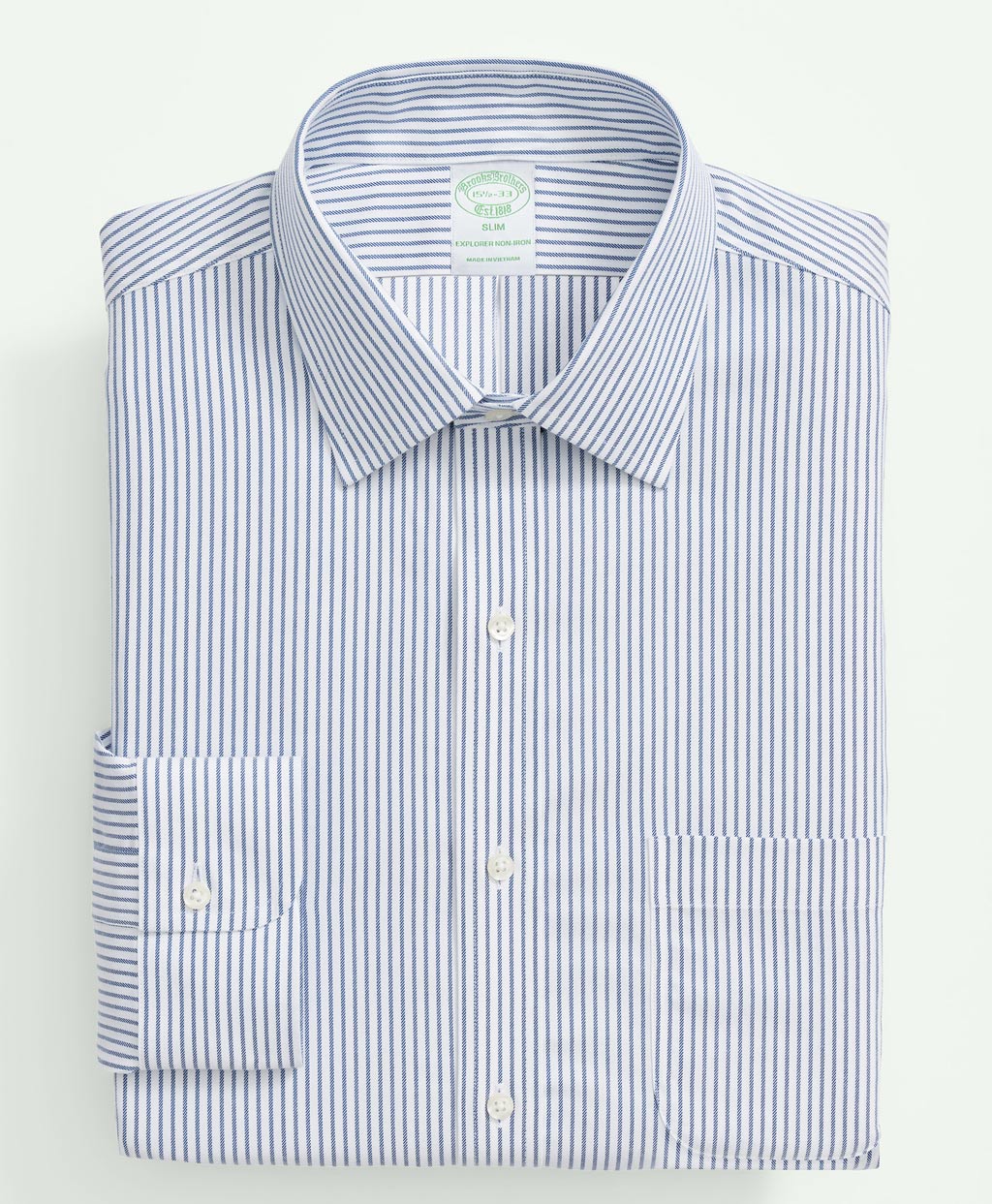 Brooks Brothers Explorer ノンアイロン コットンブレンド ストライプ