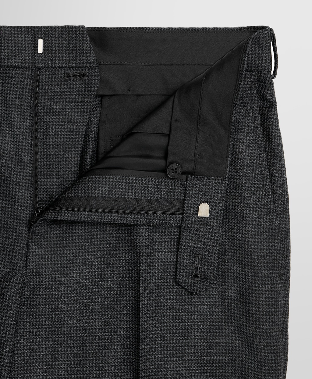 ウール ハウンドトゥース プレーンフロント トラウザーズ Classic