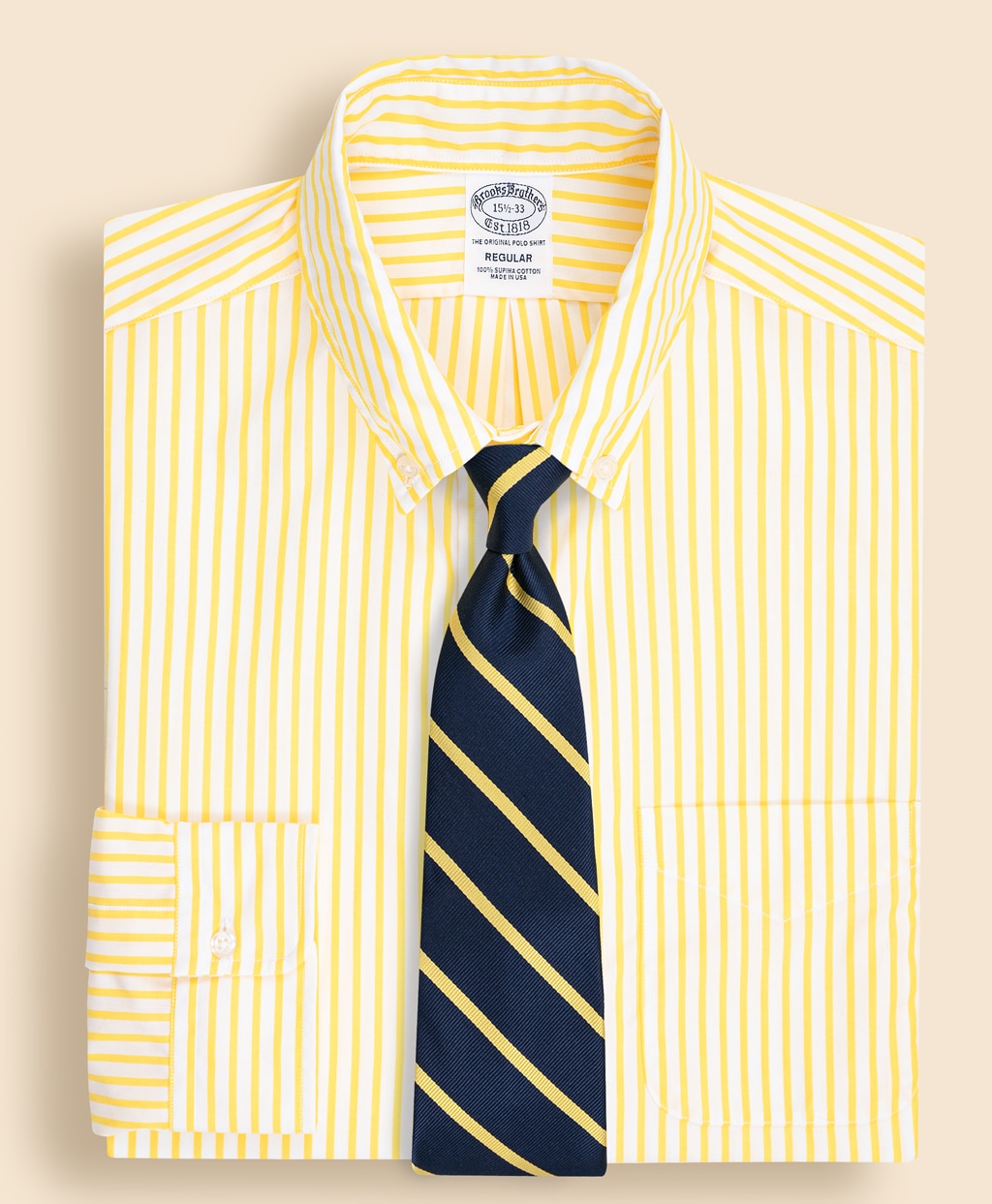 スーピマコットン ボールドストライプ ドレスシャツ Regular Fit Made