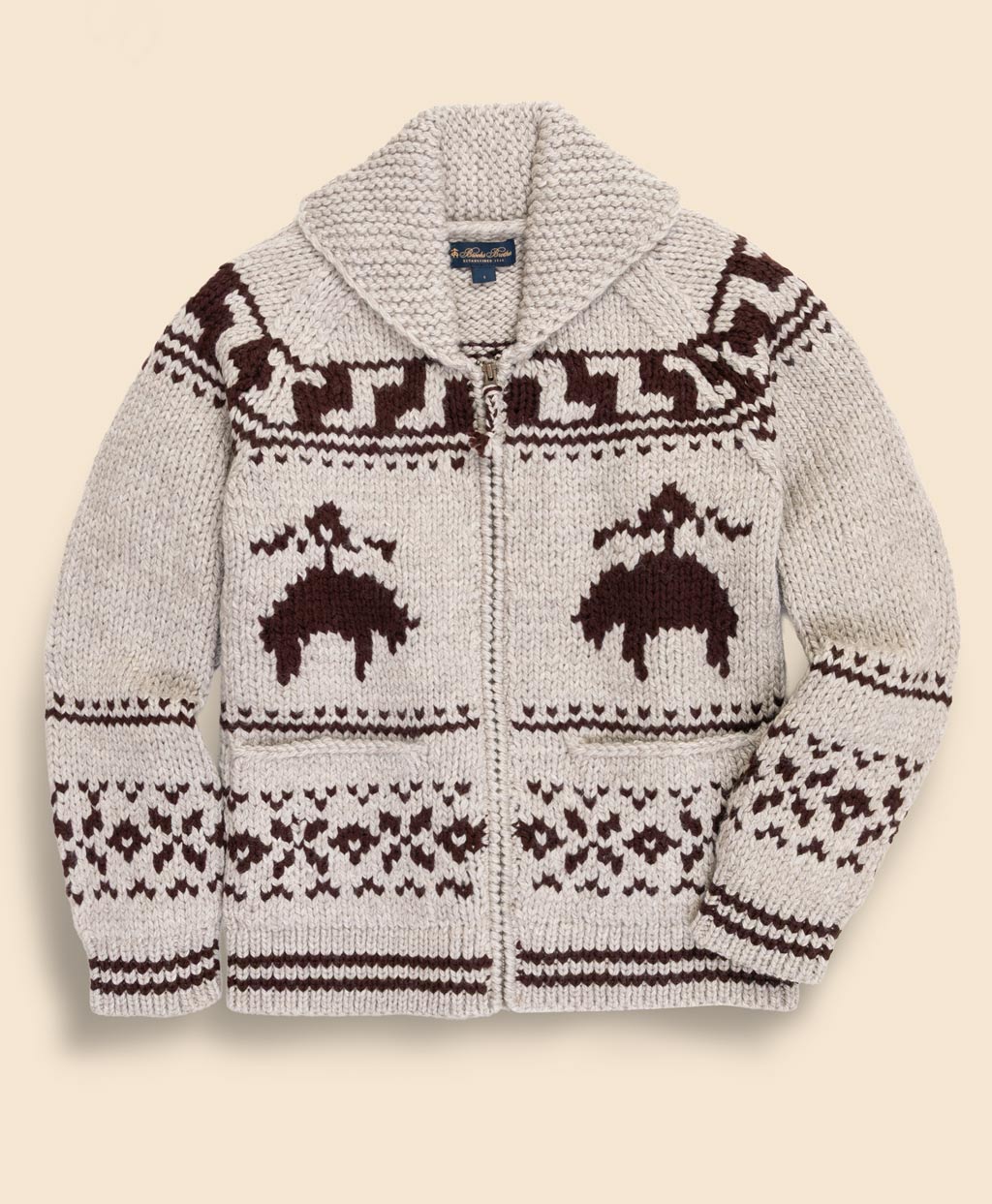 ウール GFロゴ フルジップ カウチンセーター | Brooks Brothers Japan