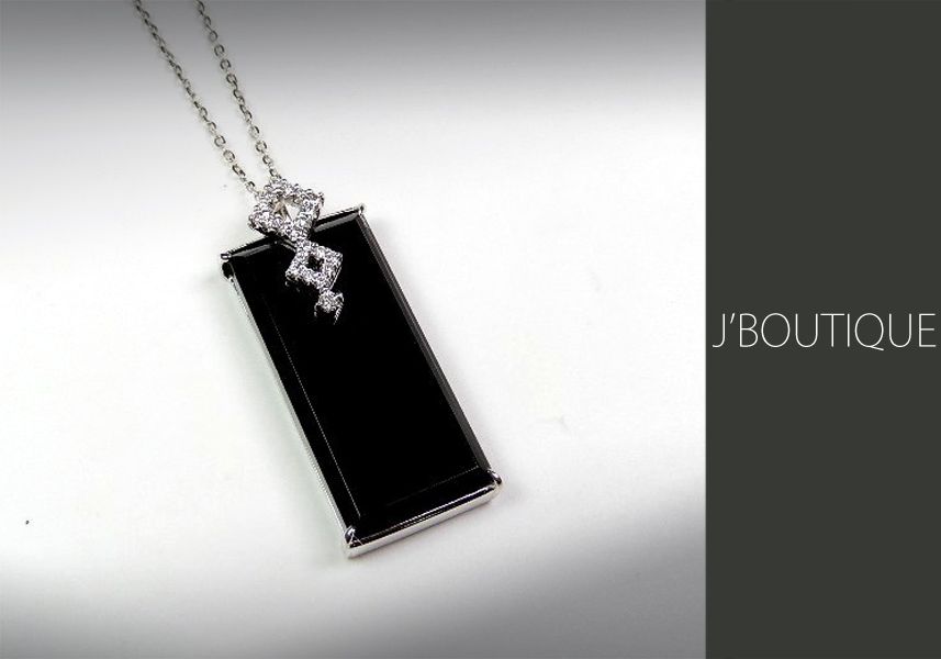 ミャンマー産天然無処理翡翠 ジュエリー ペンダント 墨翠