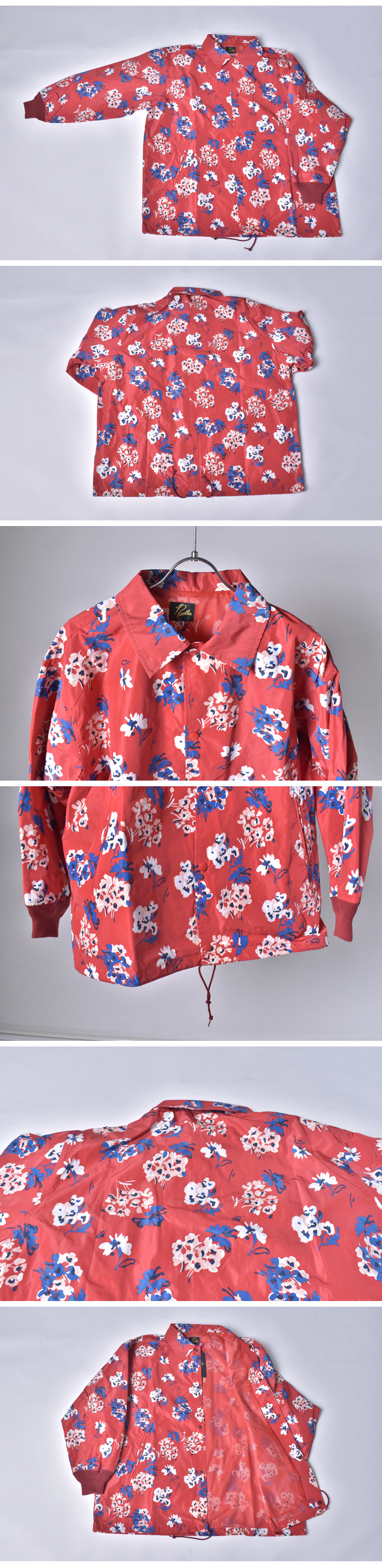 COACH JACKET - POLY TAFFETA / FLORAL PRINTED / Red | Needles