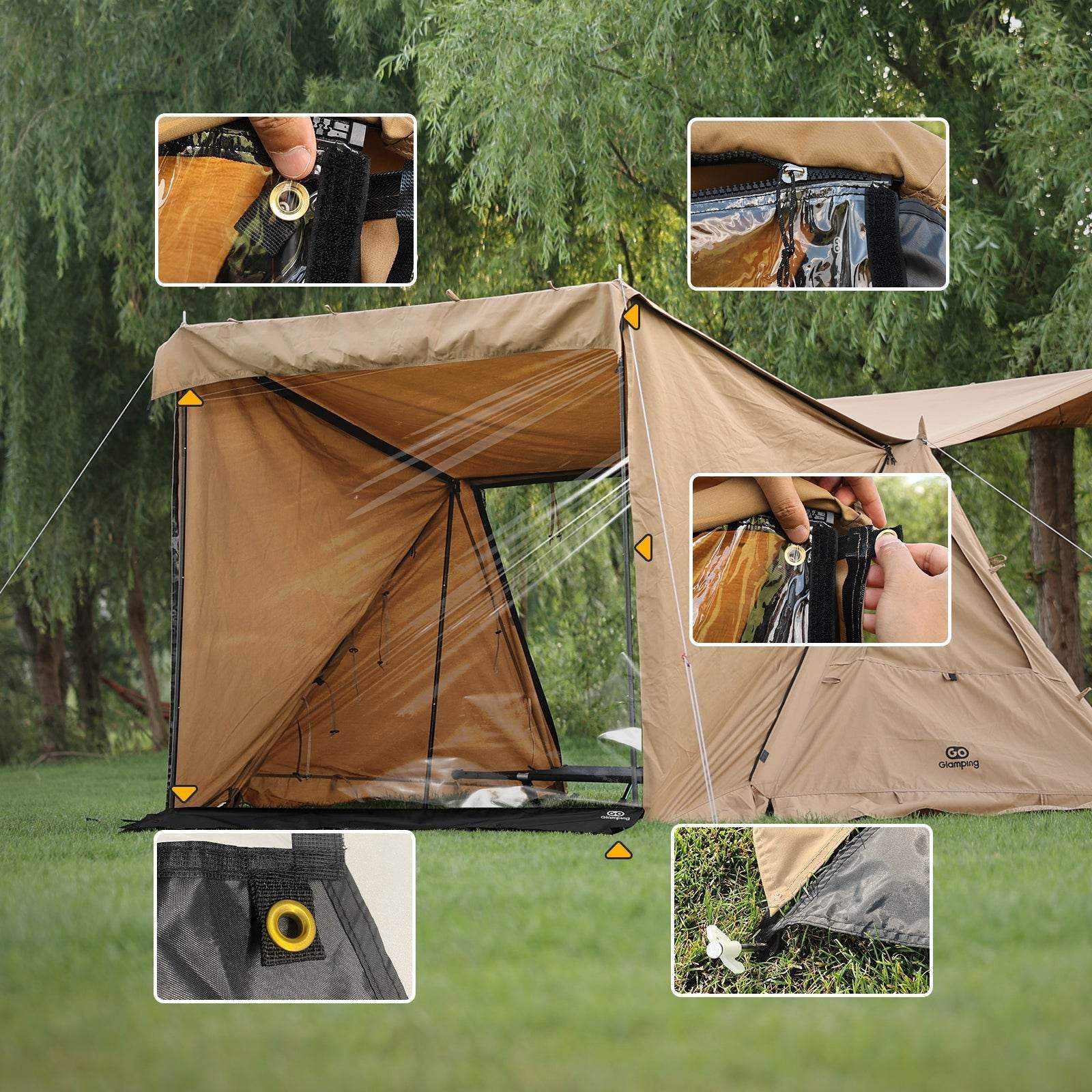 タイムセール中】GOGlamping G・G PUP 2.0パップテント専用TPU前幕