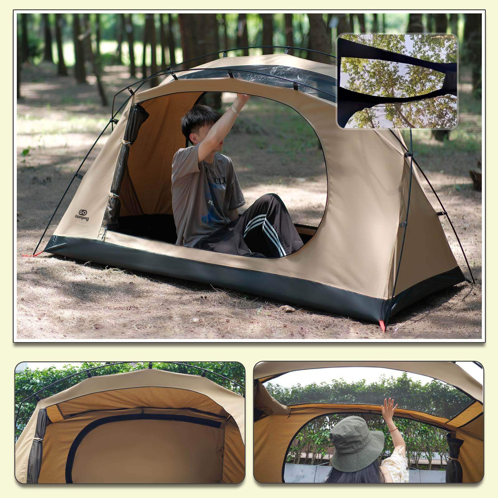 GOGlamping SKY EYE 自立式 テント TC & 専用フライシート[テントセット]