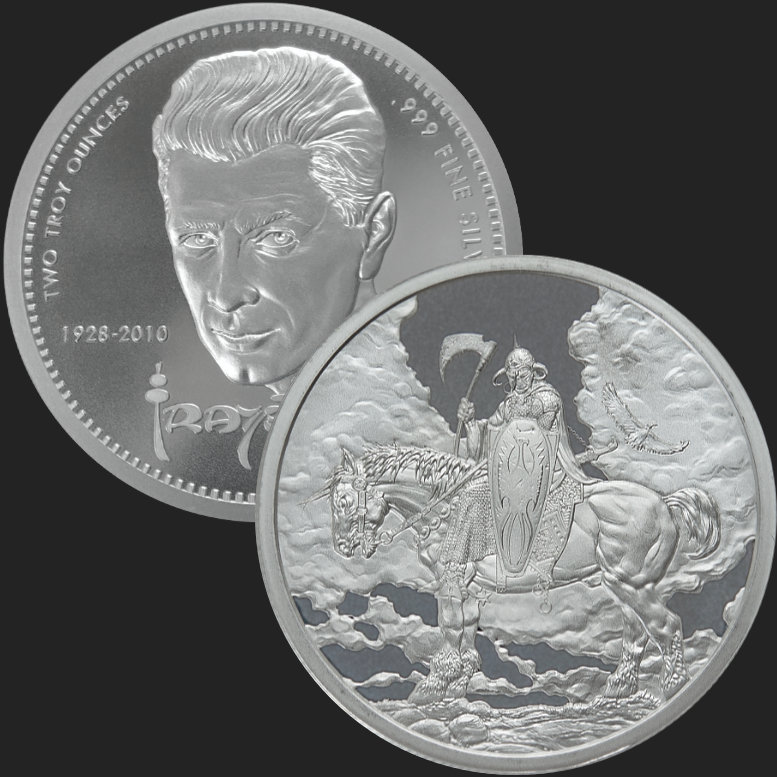 2 oz Frazetta Death Dealer V1 .999 Fine Silver Round