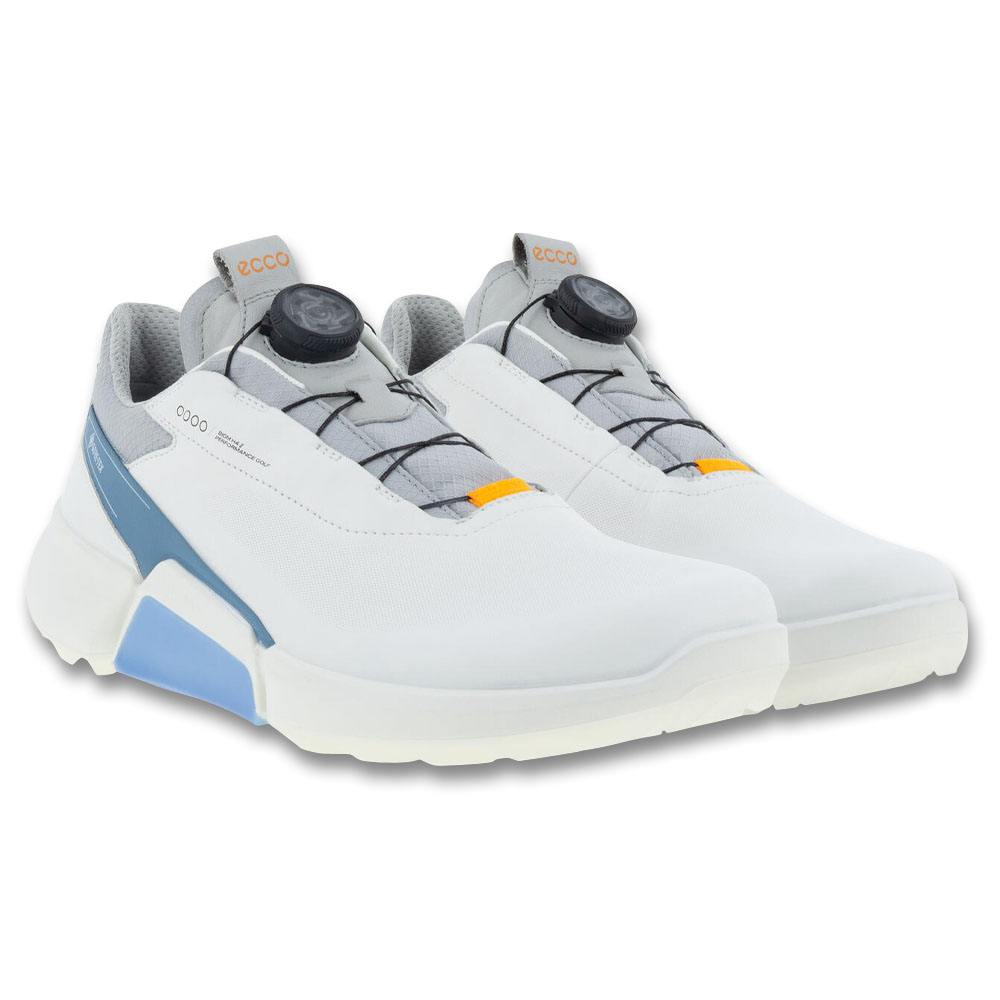ECCO BIOM H4 BOA Spikeless Golf Shoes White/Retro Blue - SS23 Men