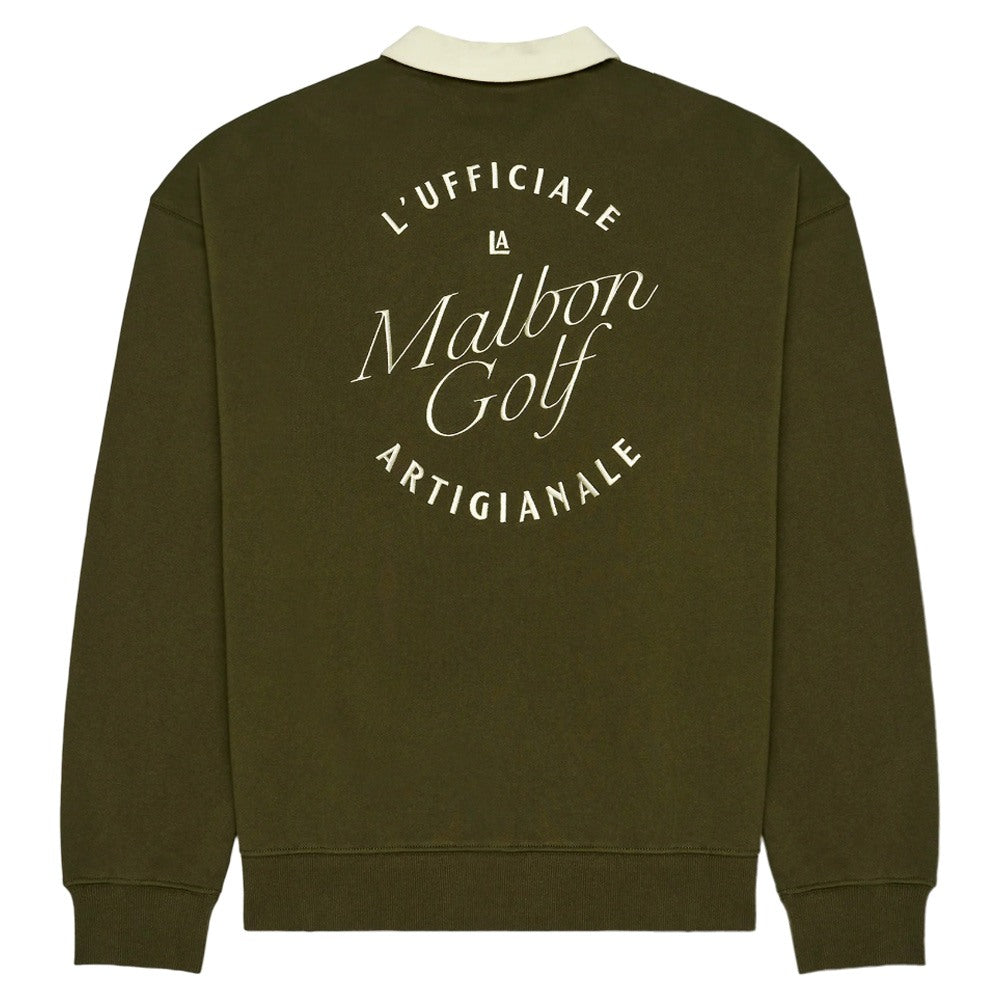 Malbon Artigianale Collared Crewneck Golf Polo Cypress Green