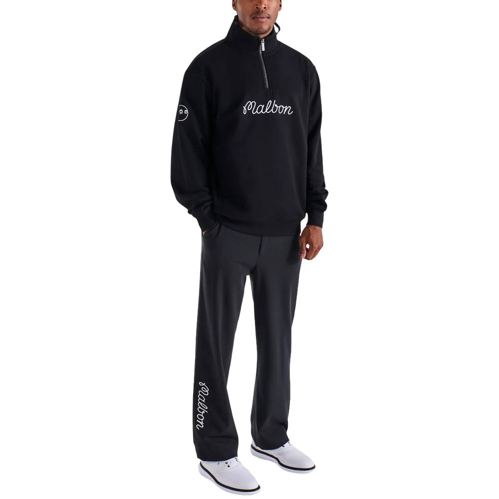 Malbon Collegiate Golf Pullover Black - 25 Men – Golfio