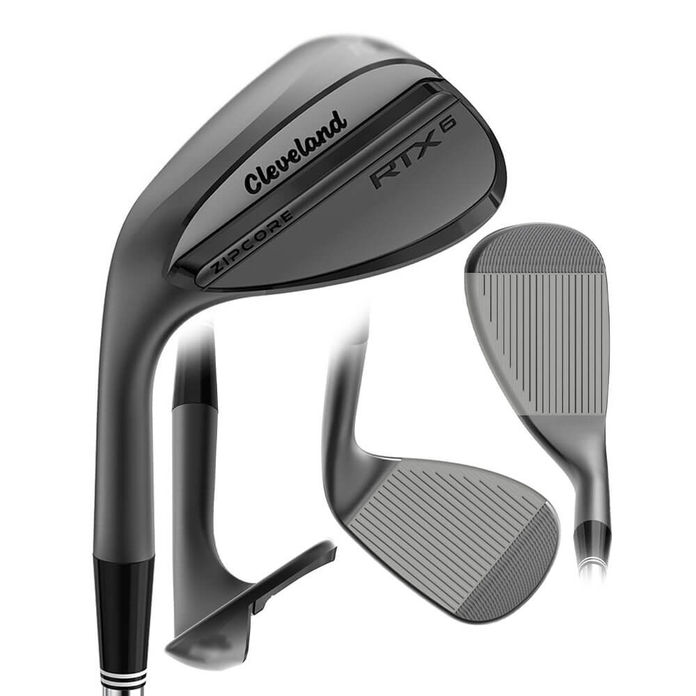 Cleveland RTX 6 Zipcore Black Satin Wedge - 23 Men – Golfio
