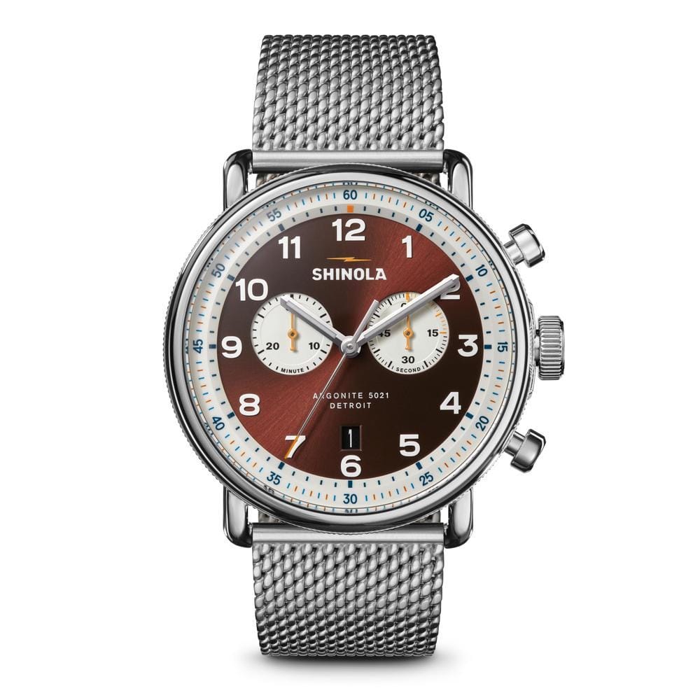 Shinola Detroit 43mm Whiskey Canfield C56 Chronograph Watch
