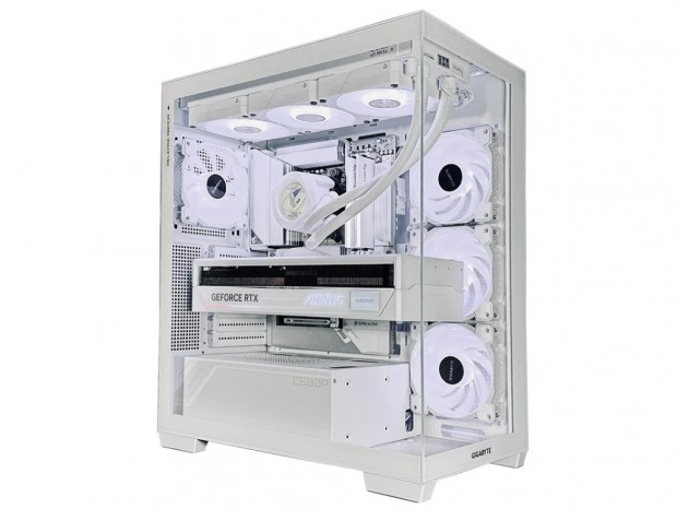 GIGABYTE、GeForce RTX 5090標準で背面コネクタ仕様の白いゲーミングPC