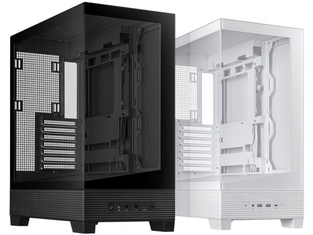 ボトムカバー天板に8°の傾斜を設けたピラーレスデザインPCケース「ASUS