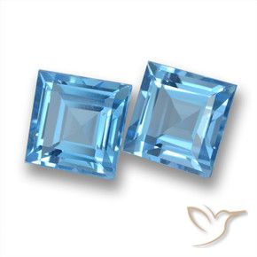 Shop natural 3.99ct スカイブルー トパーズ gems, 四角形, from
