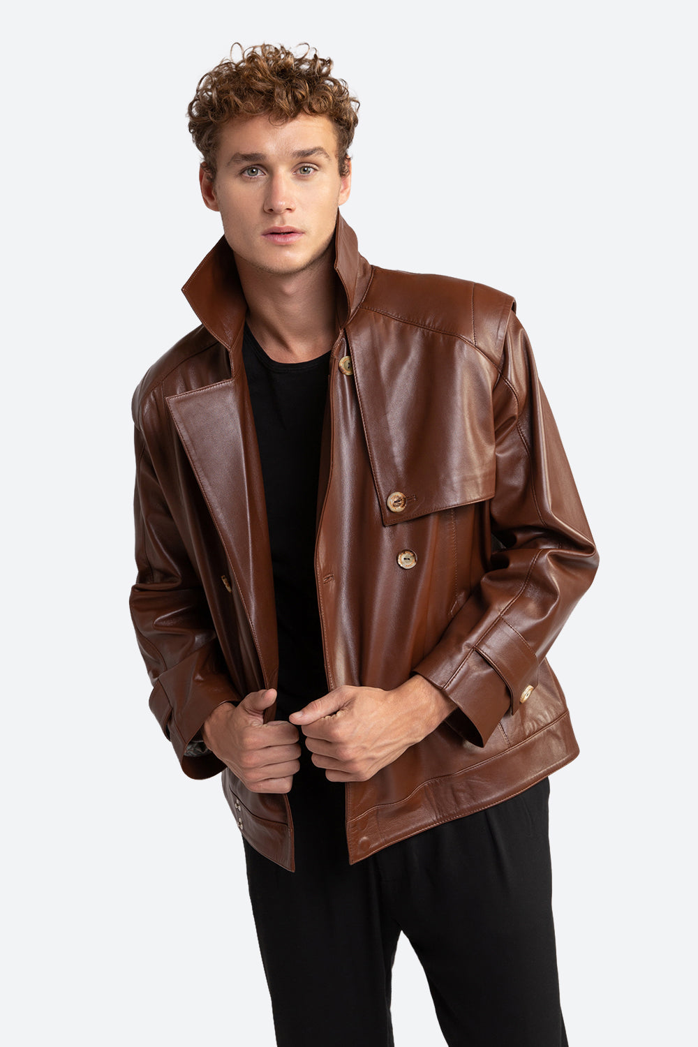 Fausto Leather Trench Jacket – Gaucho - Buenos Aires