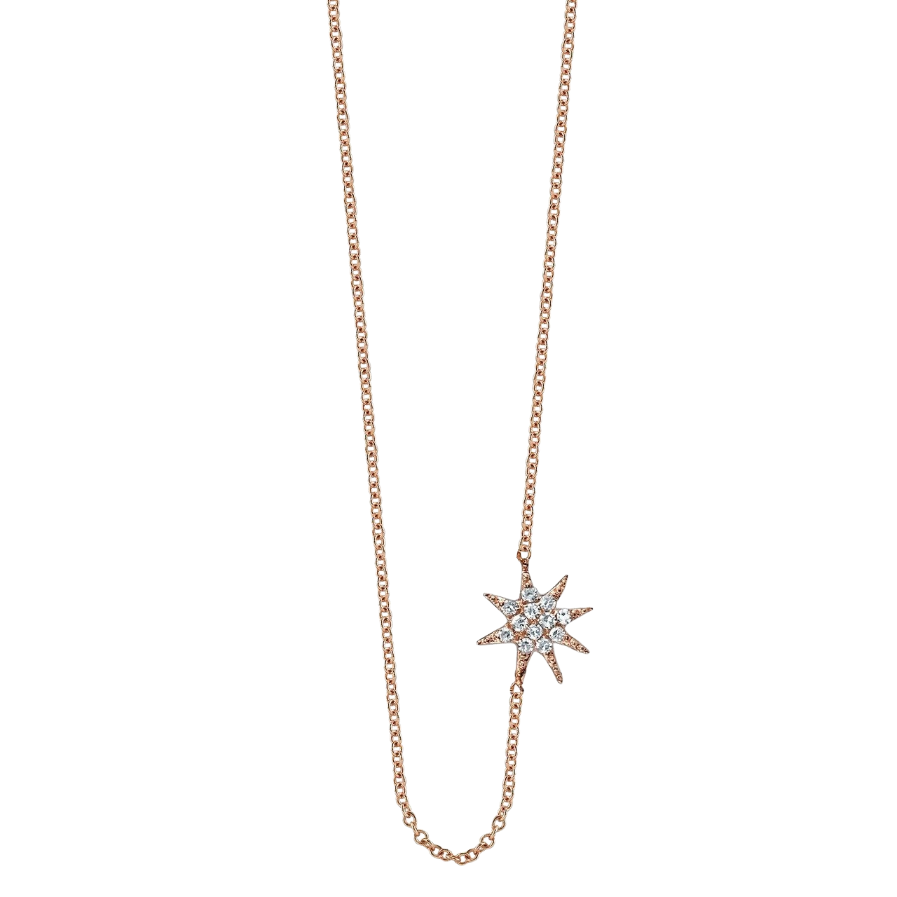 Single Star Necklace with White Pavé Diamonds