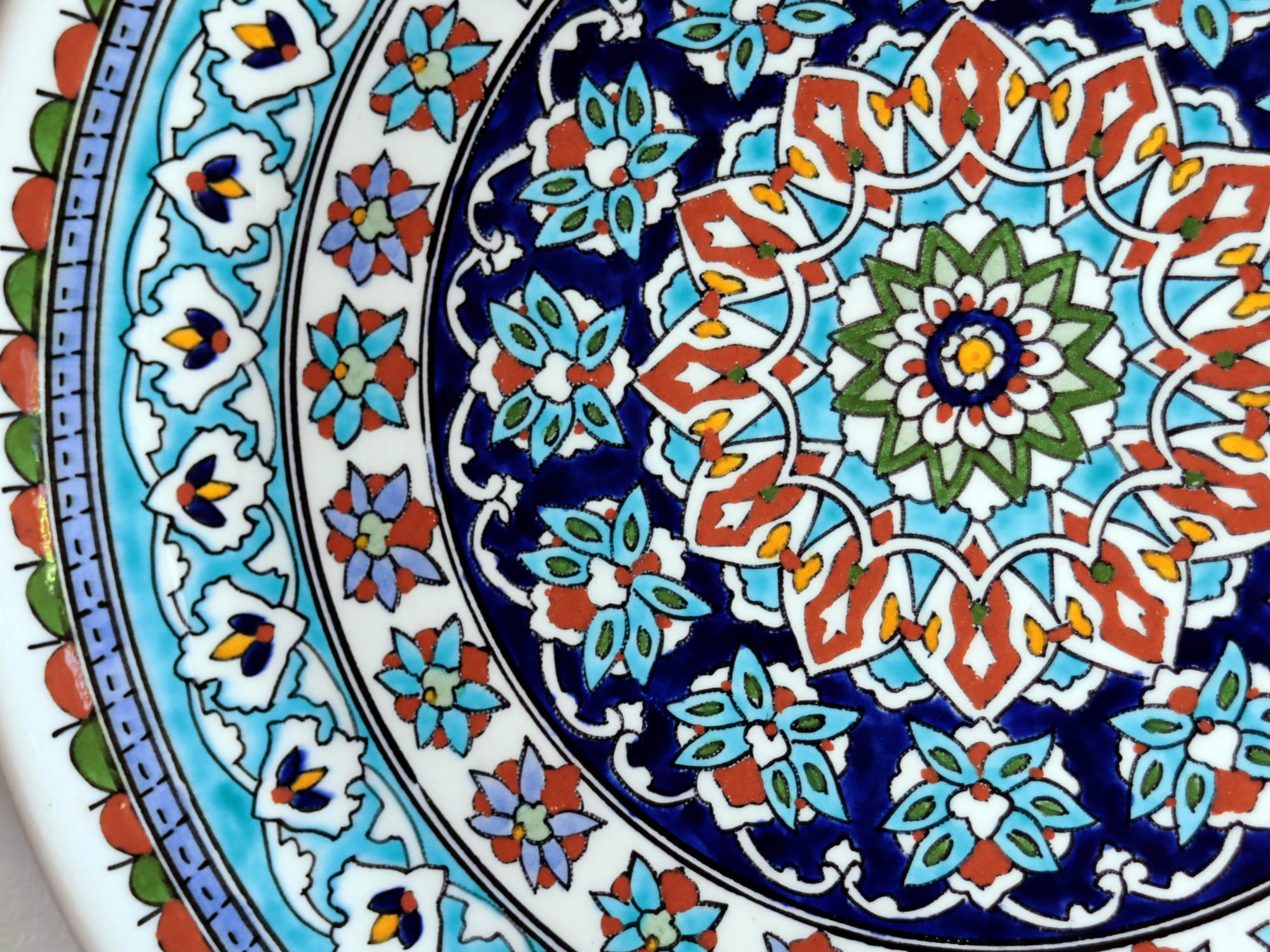 トルコ陶器 プレート 飾り皿 直径30cm キュタフヤ アルハンブラ工房