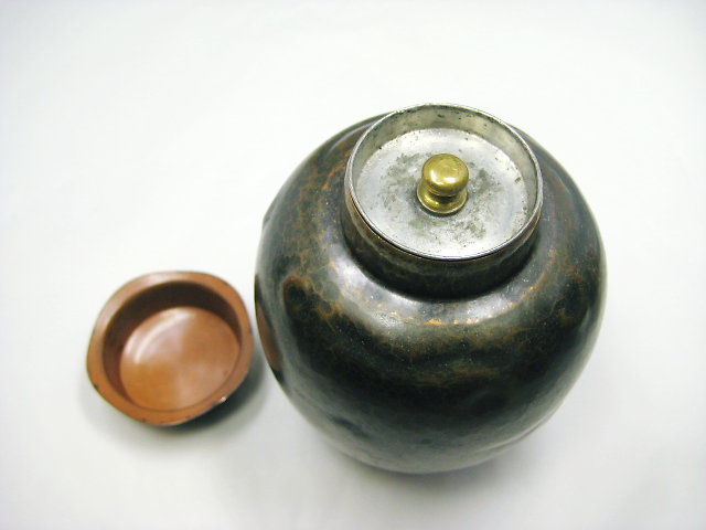 茶道具・古道具・煎茶道具・打出し・鎚起銅器茶壺・玉川堂製 茶道具