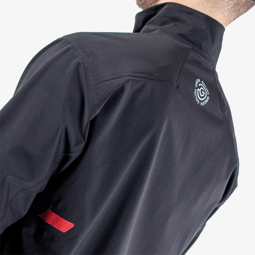 Ashford Waterproof golf jacket Black/Red – Galvin Green