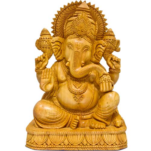 木彫りガネーシャ神像 | ガネーシャ神と開運グッズ