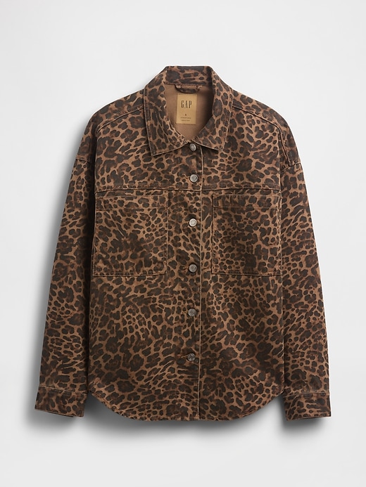 UltraSoft Leopard Denim Shirt Jacket | Gap