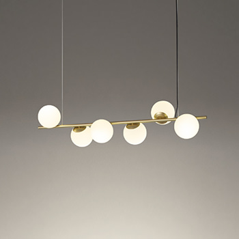 Lunar Line-6 Satin Gold 6灯｜Bluetooth｜照明のライティングファクトリー