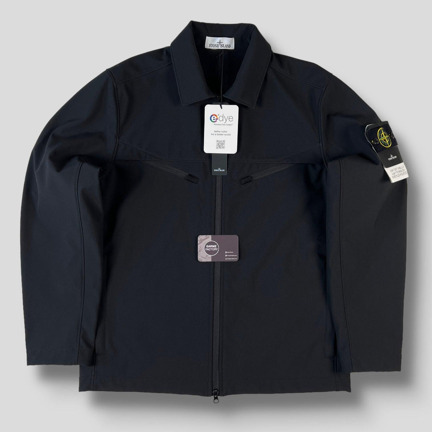 Stone Island Light Soft Shell-R e-dye Technology Jacket Black