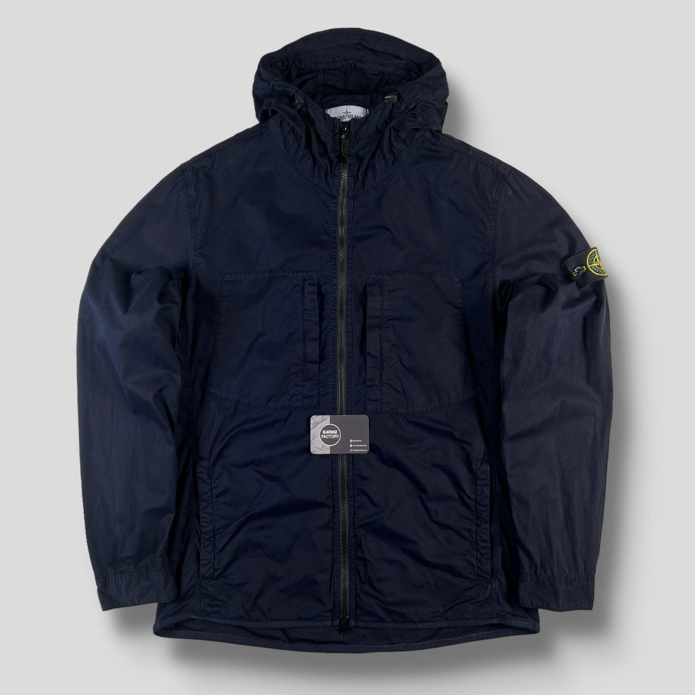 Stone Island Tela Smerigliata Hooded Shirt Jacket Navy – Garmz Factory
