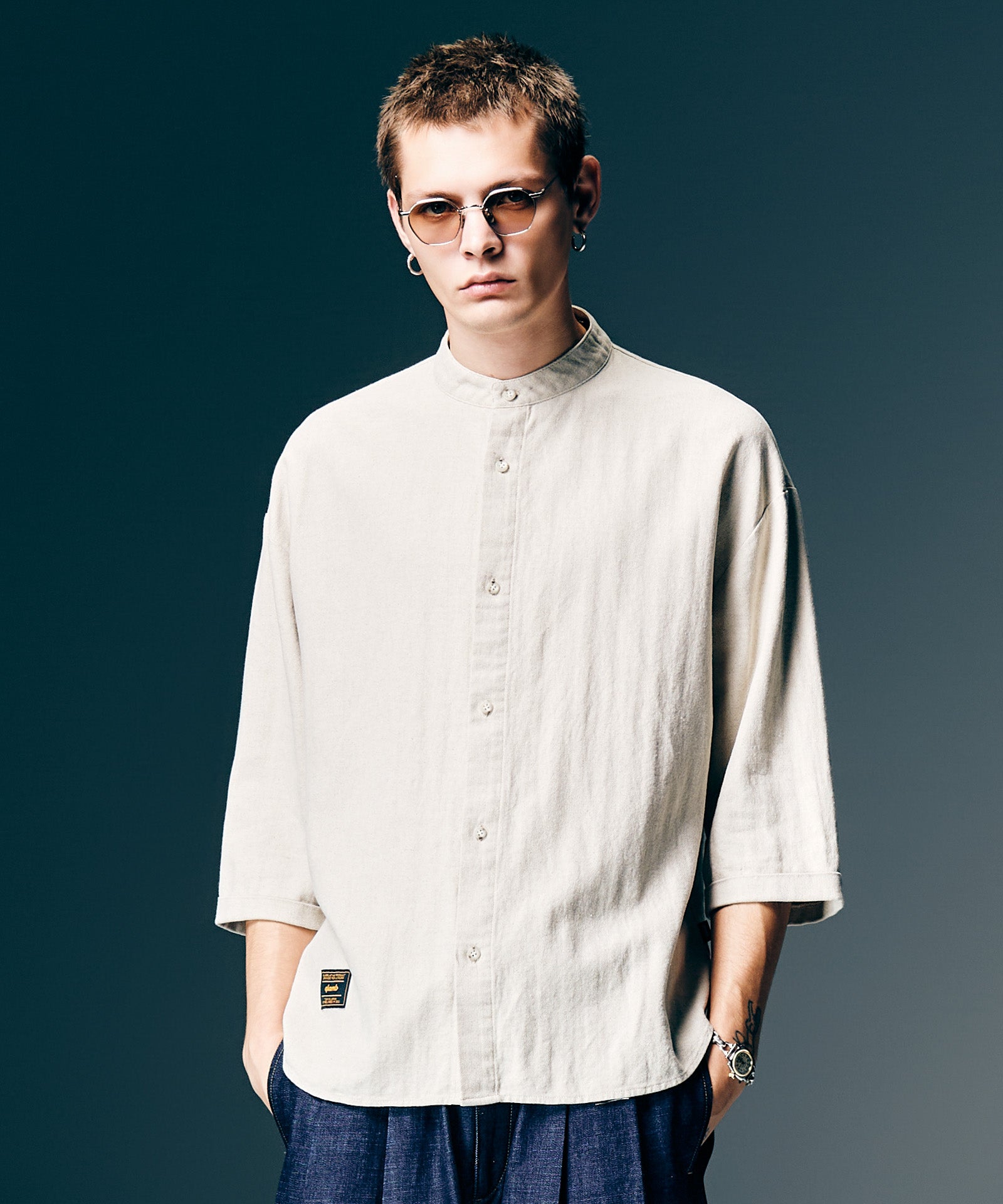 GB0126/SH07 : Stand Collar Shirt / スタンドカラーシャツ | glamb