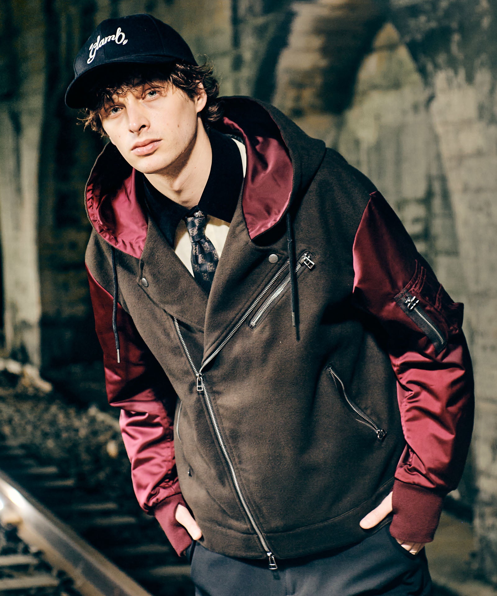 GB0424/JKT19 : Combination Hood Riders Jacket / コンビネーション