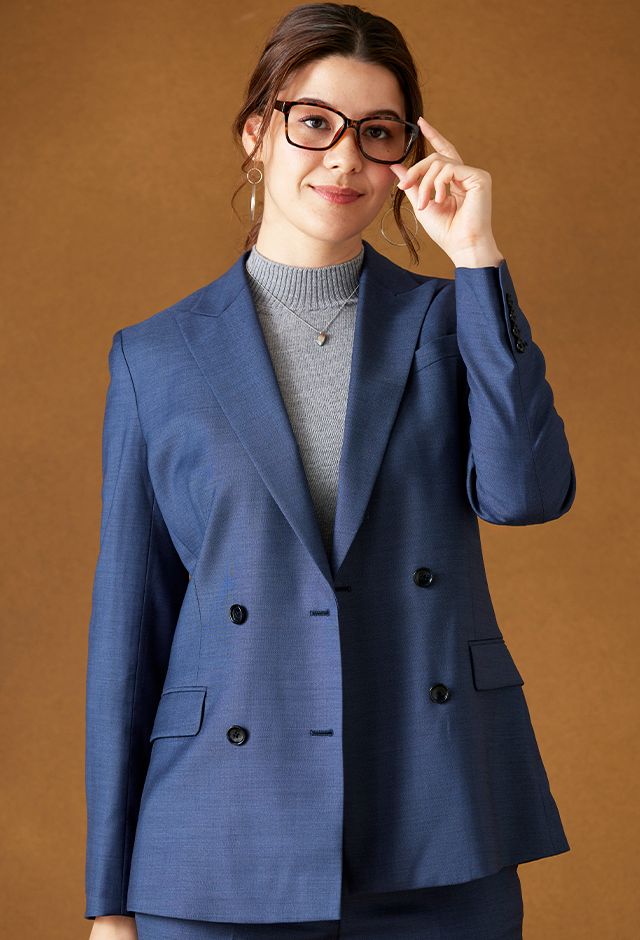 ブルーグレースーツ・無地のコーディネート（DRAGO）｜3-240223-046-44