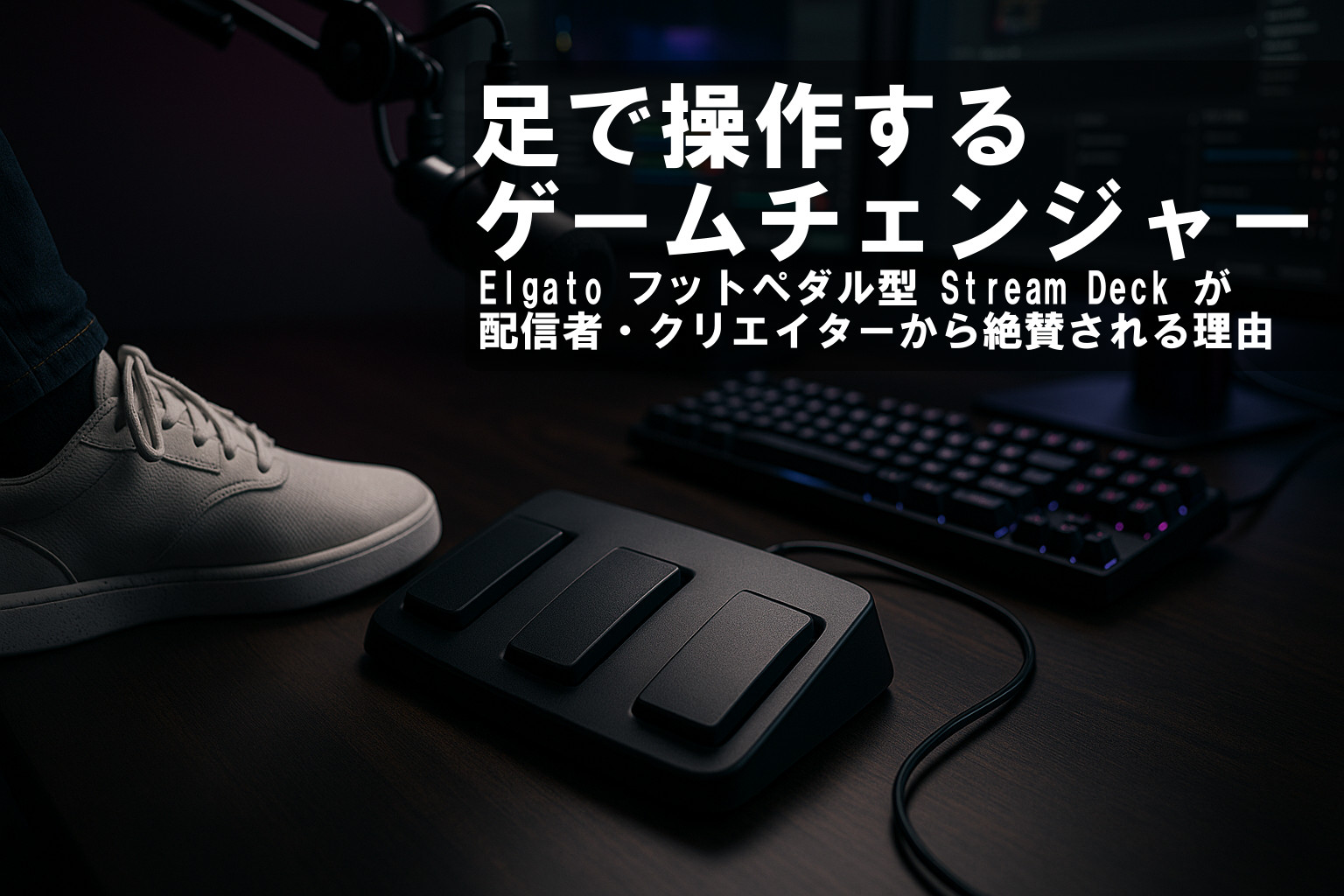 足で操作するゲームチェンジャー！Elgato フットペダル型 Stream Deck