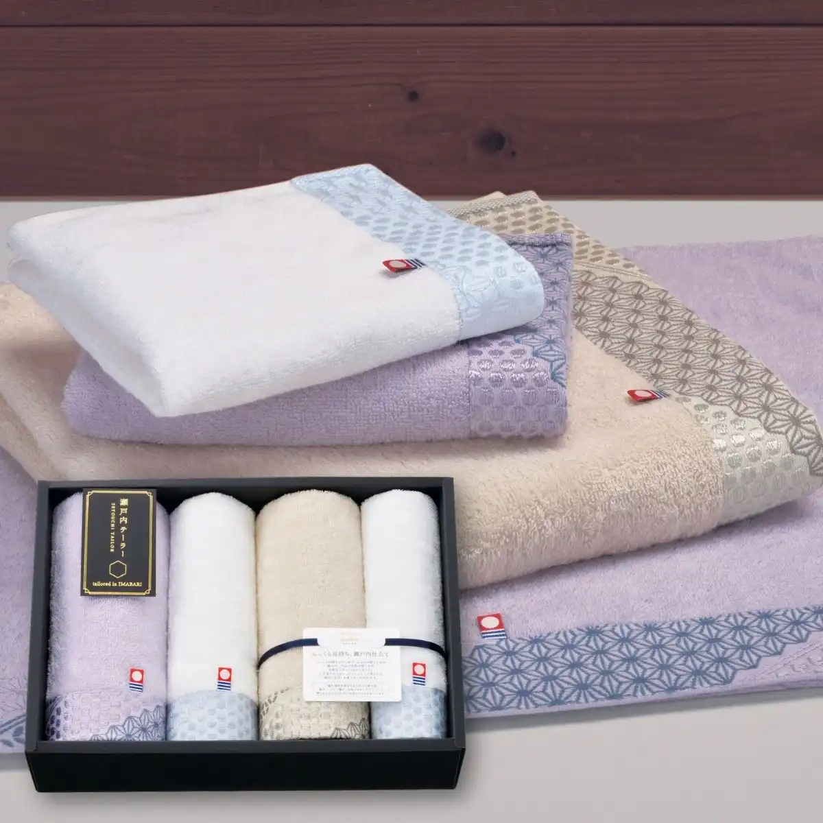 瀬戸内テーラーあかつき バスタオル2枚(ベージュ)(ホワイト)｜ギフト