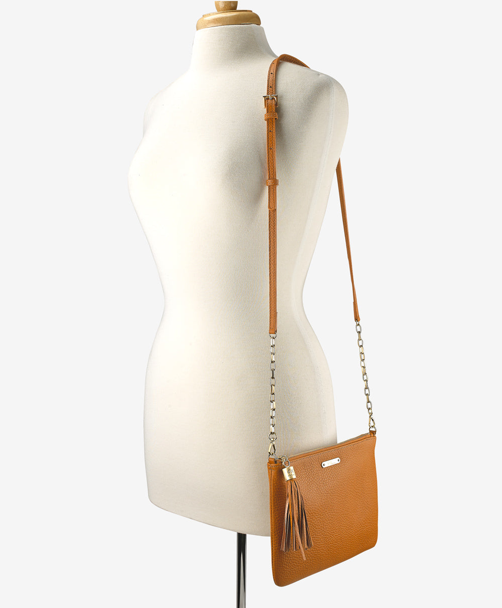 Chelsea Crossbody | Camel Pebble Grain Leather