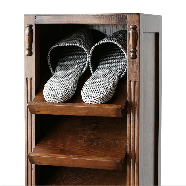 スリッパラック 木製 無垢材 おしゃれ 玄関 収納 天然木 5足 オーク