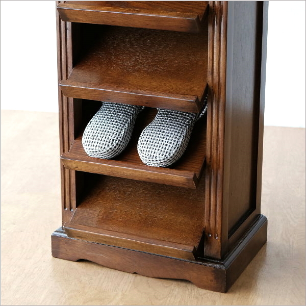 スリッパラック 木製 無垢材 おしゃれ 玄関 収納 天然木 5足 オーク