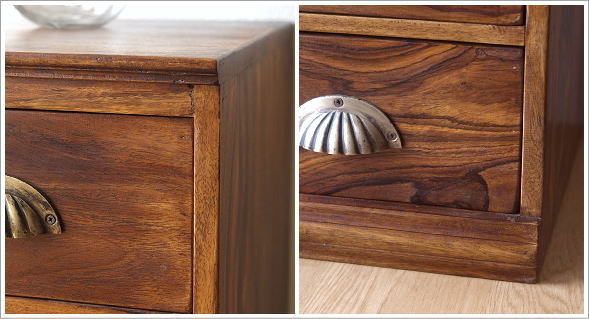 チェスト 木製 無垢 3段 サイドチェスト 引き出し アンティーク