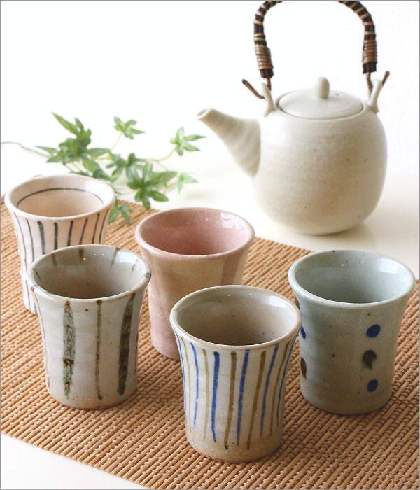 湯のみ5客セット 湯呑み茶碗 来客用 ミニカップ5個セット [kyt3614