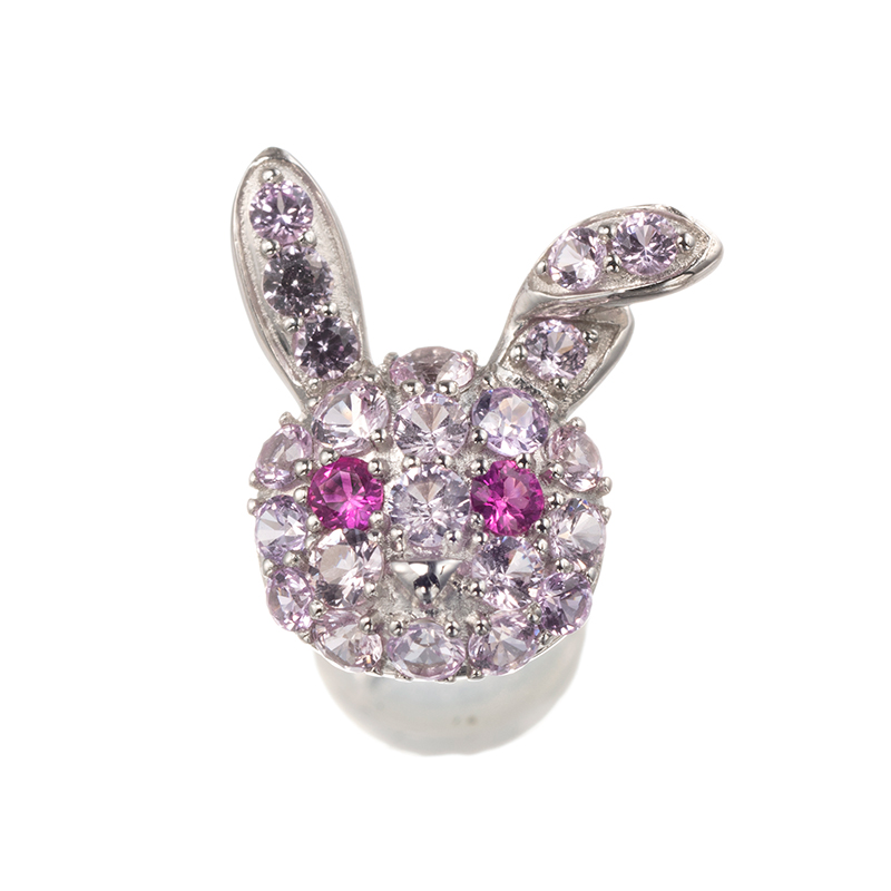 GSTV PT950 ピンクサファイア ルビー Bunny シングルピアス PS 約0.45